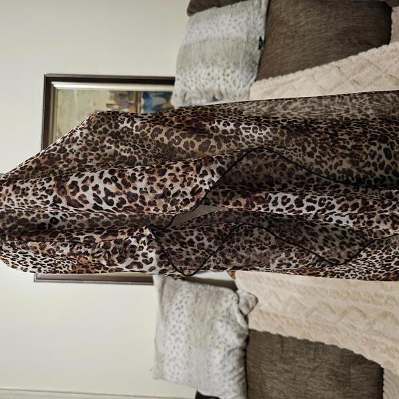 Jordan Taylor Animal Print V-Neck Swim Cover Up Small - Picture 3 of 9